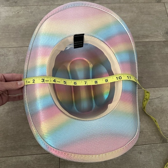 Pastel Rainbow Striped Cowgirl Hat - Picture 8 of 9